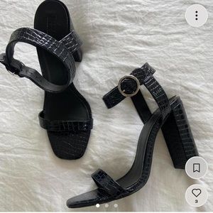 Black square toe heel sandals from forever 21